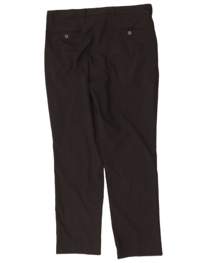 Marks & Spencer Męskie proste spodnie chino W36 L30 Czarny poliester