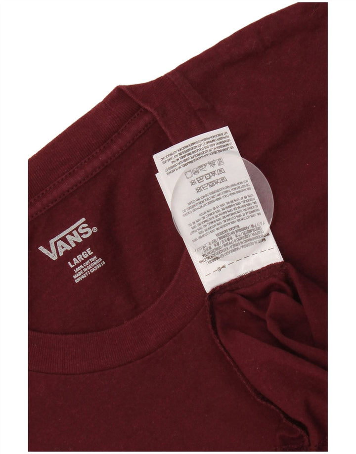 T-shirt męski Vans, duży, bordowy, bawełniany
