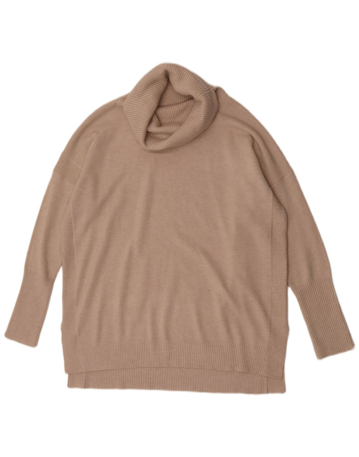 Damski sweter z golfem French Connection UK 14 średni beż
