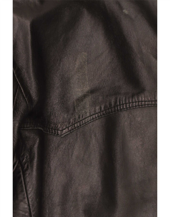 Vintage męska skórzana marynarka zapinana na 3 guziki UK 36 Small Black