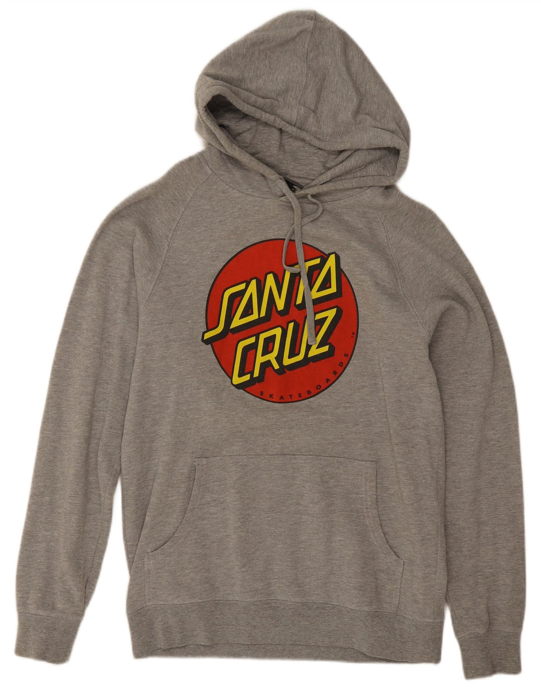 Męski sweter z kapturem i grafiką Santa Cruz, mały, szary