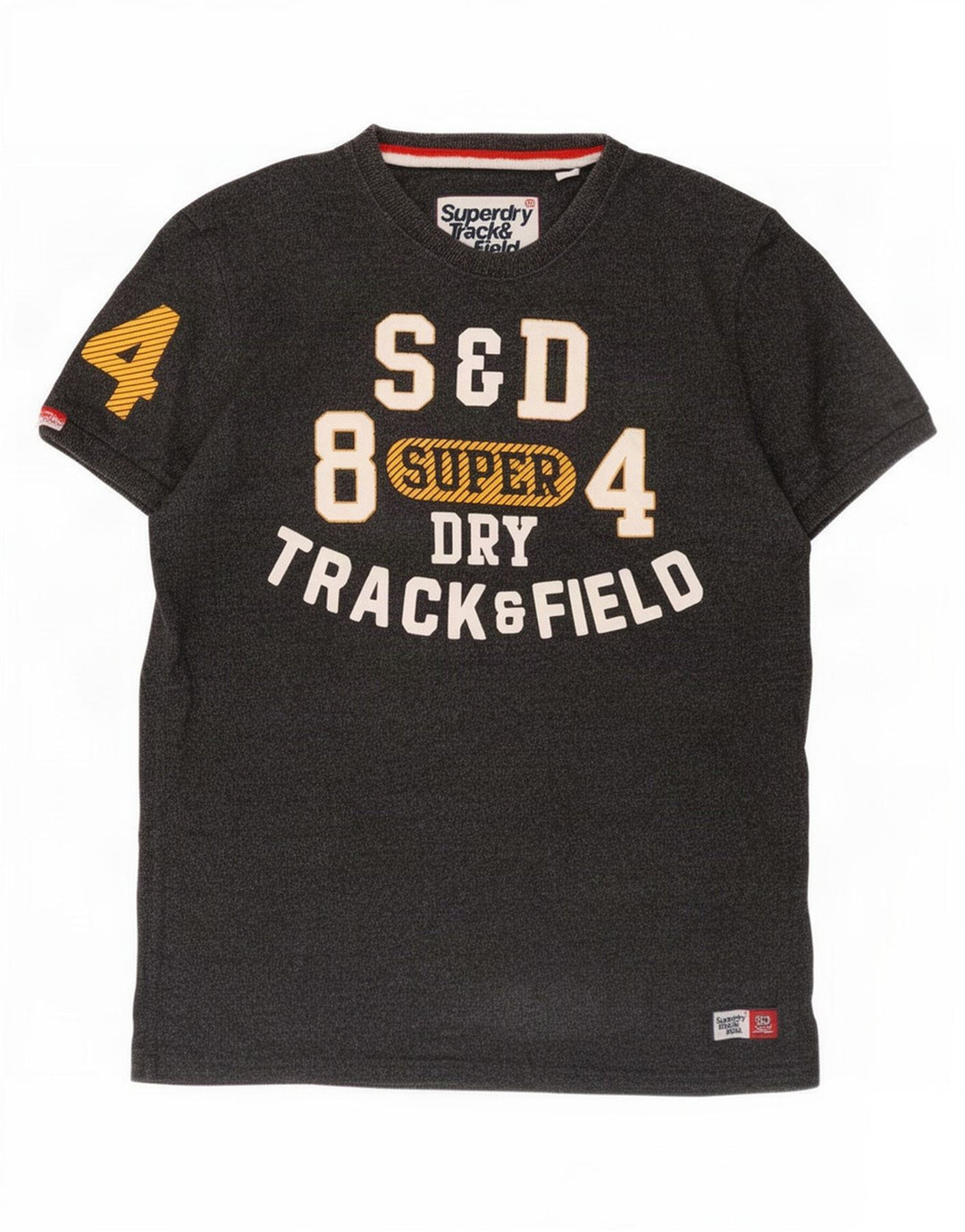 Męski T-shirt z grafiką Superdry, duży, szary, bawełniany