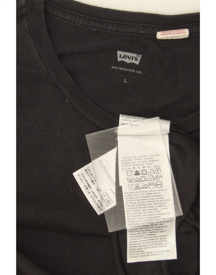 LEVI'S Mens T-Shirt Top Large Black Cotton Vintage Levi's and Second-Hand Levi's from Messina Hembry 