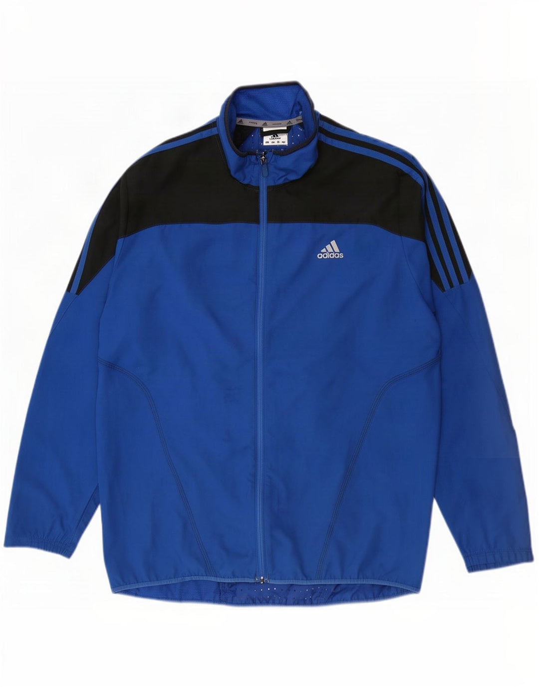 Męska kurtka dresowa Adidas, duża, niebieska, z blokami kolorów, poliester