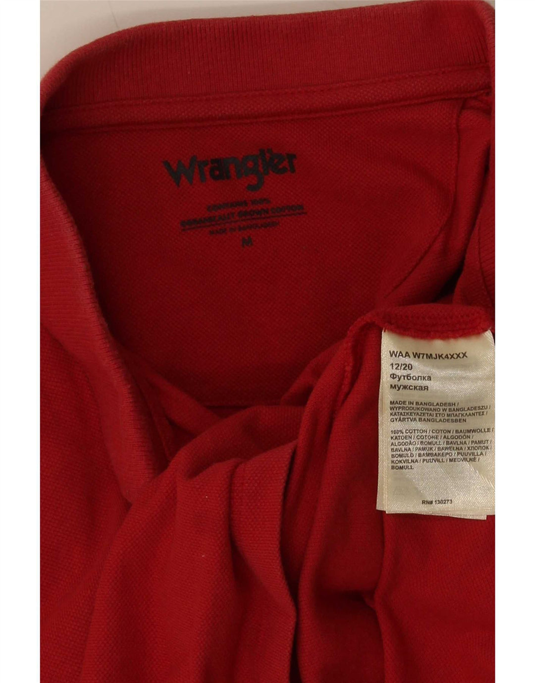 Męska koszulka polo Wrangler, bawełniana, w kolorze średnio czerwonym