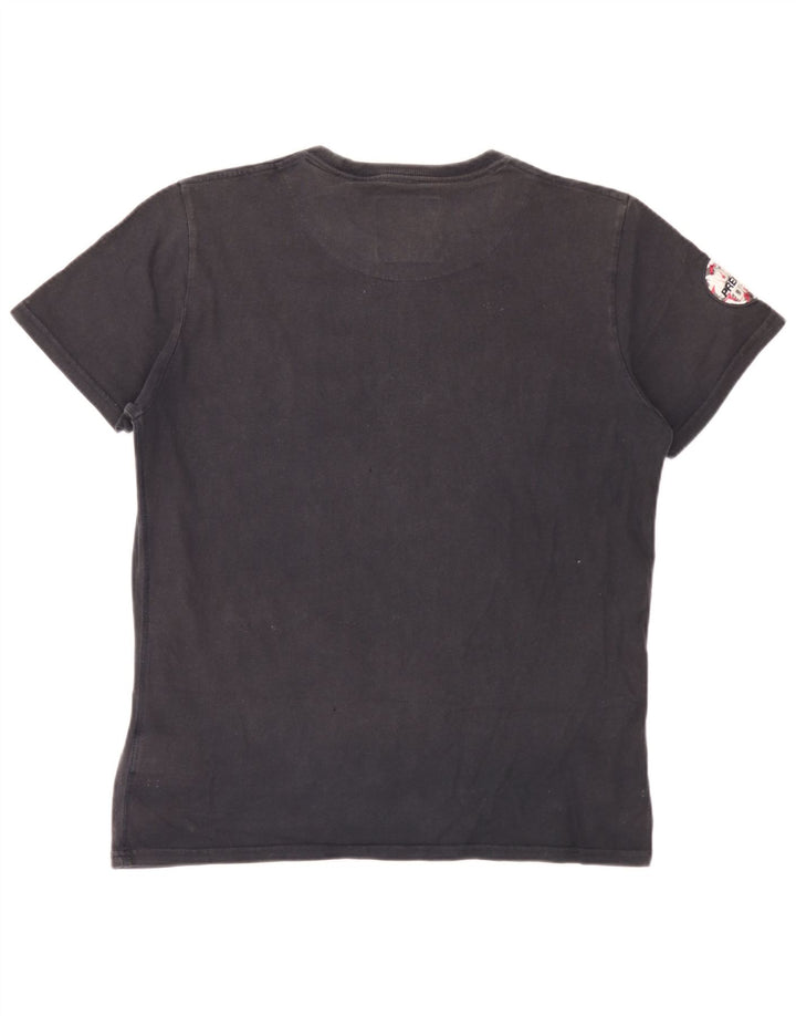 Męski T-shirt z grafiką Superdry, góra XL, czarna, bawełniana