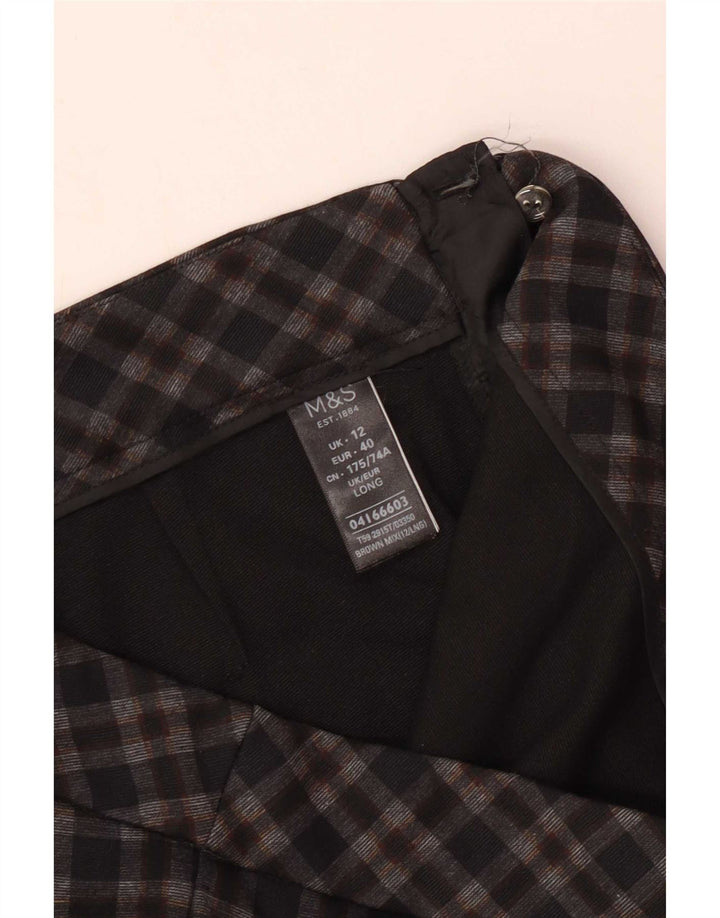 Spodnie damskie Marks & Spencer UK 12 Medium W30 L29 Brązowa kratka