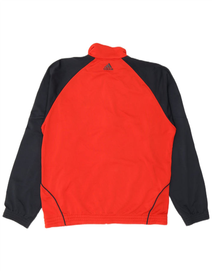 Adidas Męska bluza dresowa UK 42/44 Duży czerwony poliester z blokami kolorów