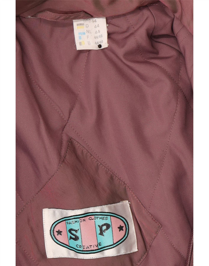 Vintage damska kurtka typu parka z kapturem, oversize, EU 44 XL, różowa