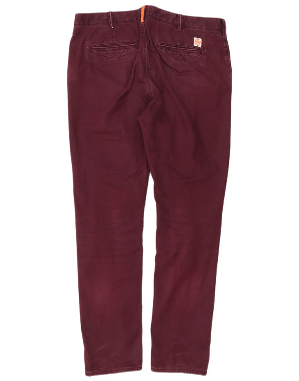 Męskie spodnie chino Superdry Slim Fit XL W38 L32 Burgundowa bawełna