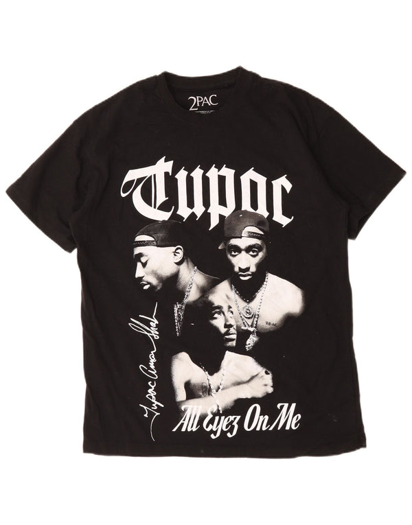 Pull & Bear Mens 2 Pac Graphic T-Shirt Top Small Black