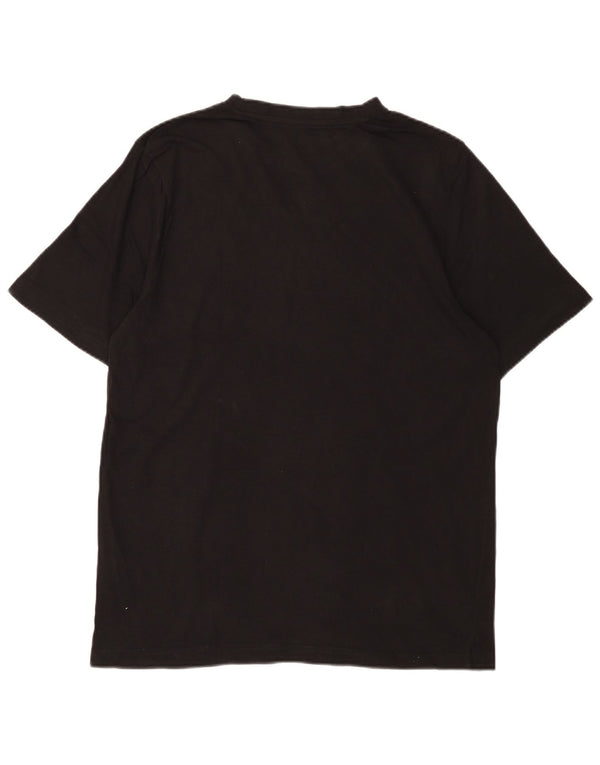 Męski T-shirt z grafiką KAPPA, duży, czarny, bawełniany