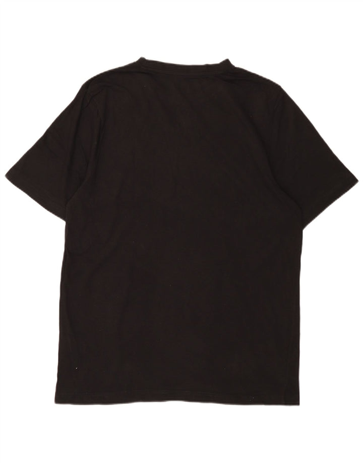 Męski T-shirt z grafiką KAPPA, duży, czarny, bawełniany