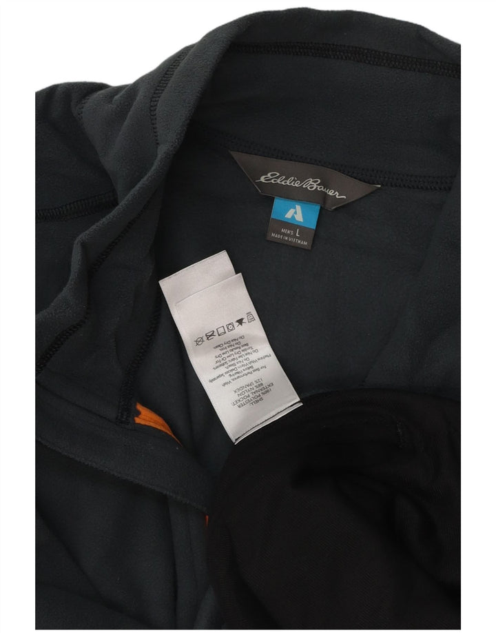 Męska kurtka polarowa EDDIE BAUER UK 40, duża niebieska nylonowa z blokami kolorów