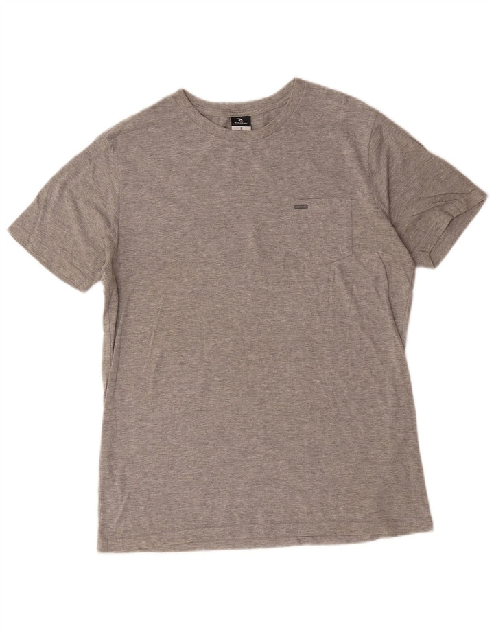 T-shirt męski Rip Curl, mały, szary, z bawełny w plamki