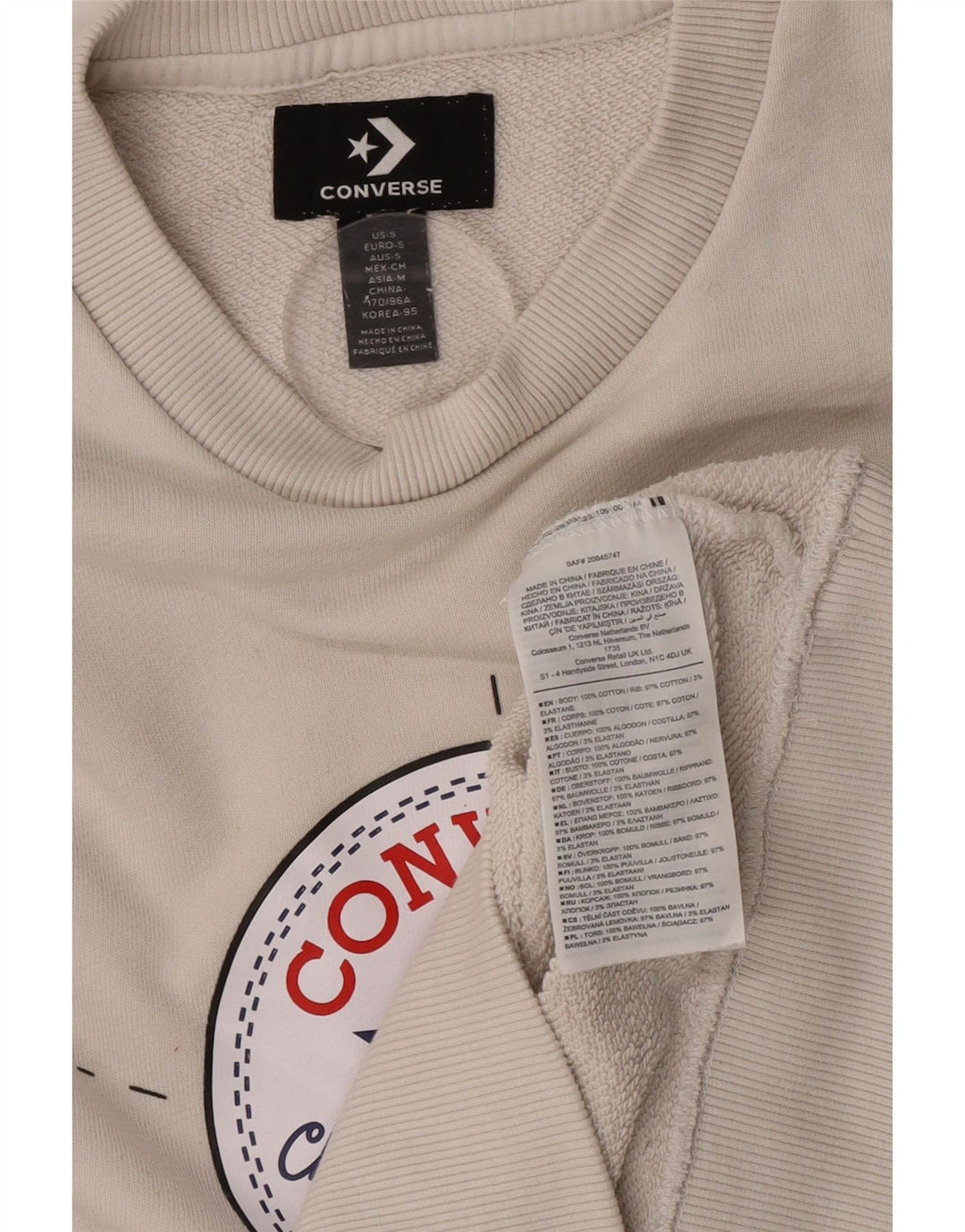 Converse Męski sweter z grafiką Chuck Taylor w kolorze średniego beżu, bawełniany