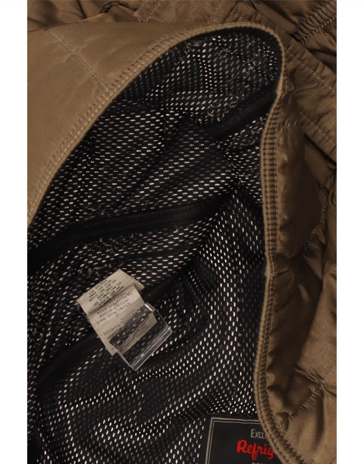 Damska pikowana kurtka z kapturem Refrigiwear UK 14 Średni brązowy poliamid