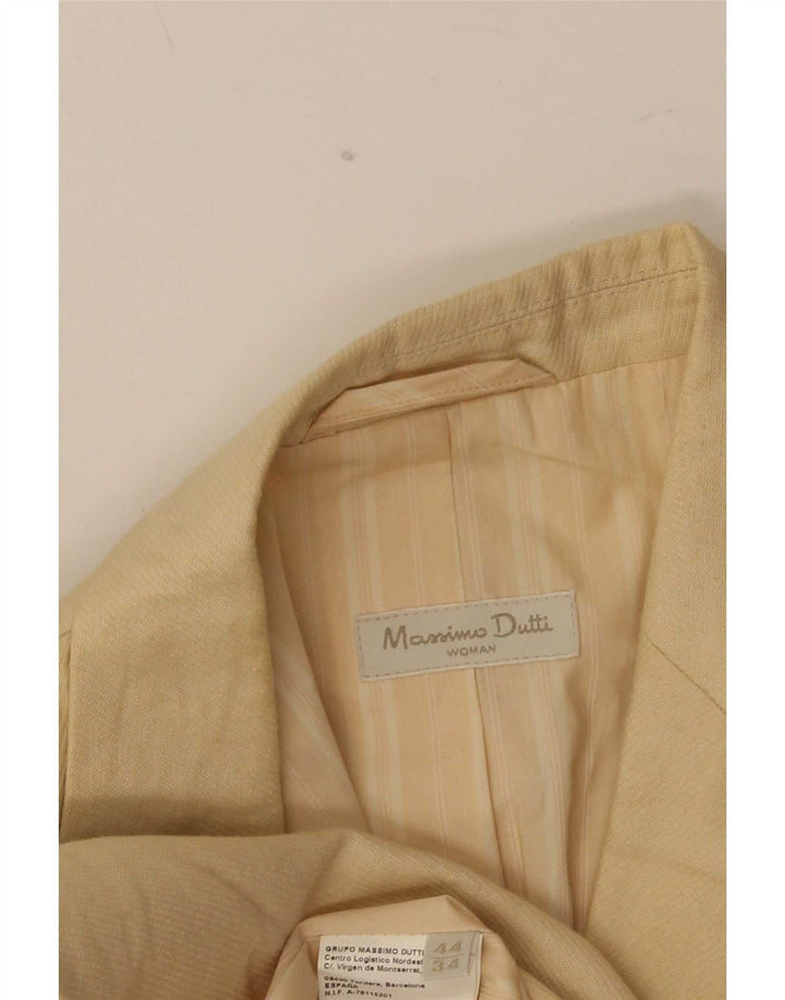 Damska marynarka Massimo Dutti zapinana na 1 guzik EU 44 XL, beżowa, lniana