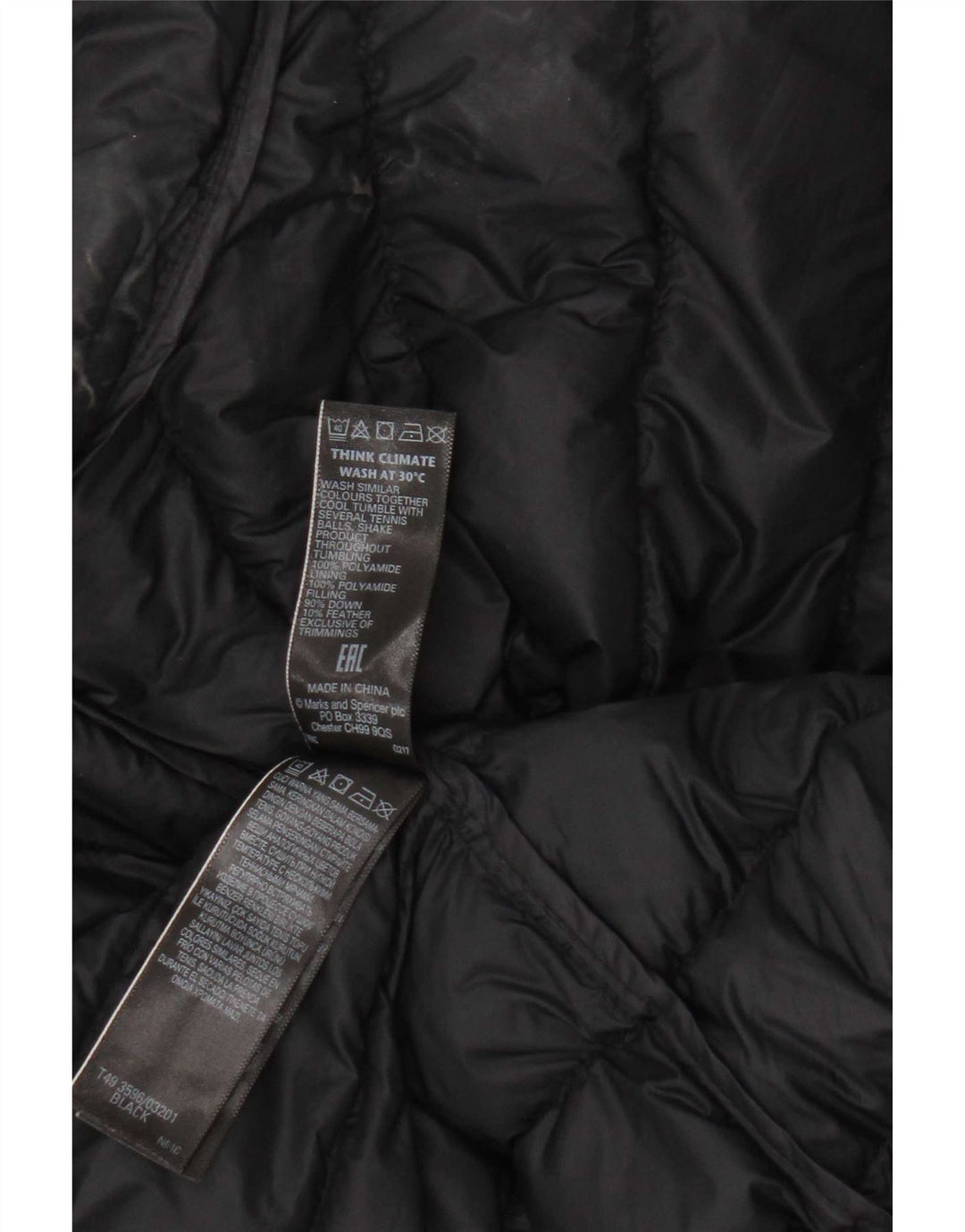 Marks & Spencer Damska wyściełana kamizelka UK 20 2XL Czarny poliamid
