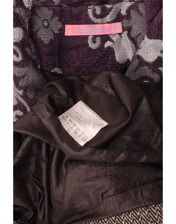 JOE BROWNS Płaszcz damski UK 12 Średni fiolet w kwiaty, klasyczny