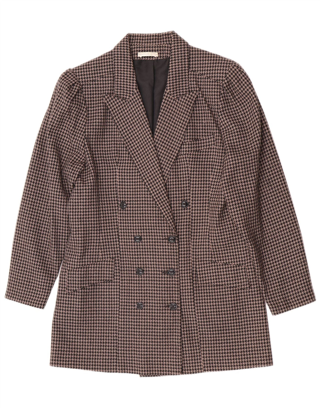 Vintage damski zestaw dwuczęściowych spódnic UK 14 Medium W28 Brown Houndstooth