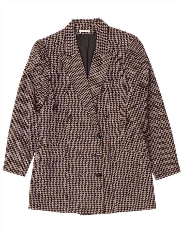 Vintage damski zestaw dwuczęściowych spódnic UK 14 Medium W28 Brown Houndstooth