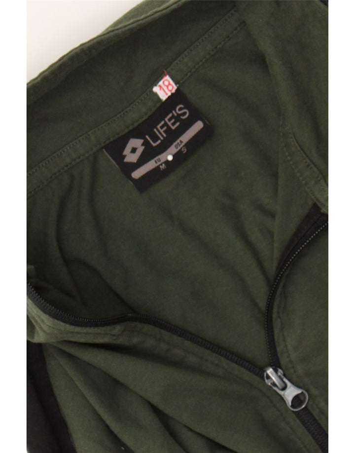 LOTTO Womens Tracksuit Top Jacket UK 14 Medium Green Colourblock Cotton Vintage Lotto and Second-Hand Lotto from Messina Hembry 