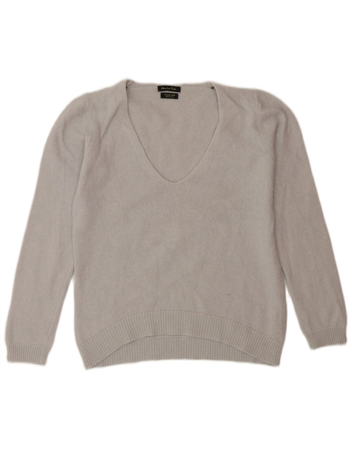 Sweter damski Massimo Dutti z dekoltem w kształcie litery V, UK 12, średni szary