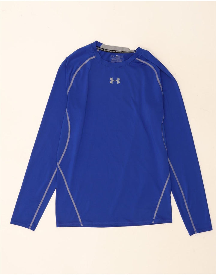 Męski top graficzny Under Armour z długim rękawem, w kolorze średnioniebieskim