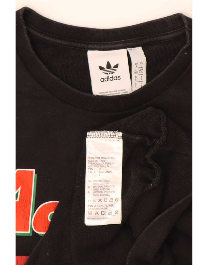 Adidas Męska bluza z grafiką, duża, czarna, bawełniana