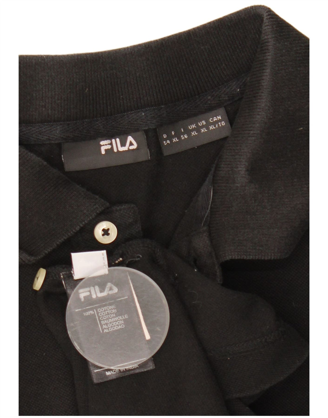 Męska koszulka polo Fila XL, czarna, bawełniana