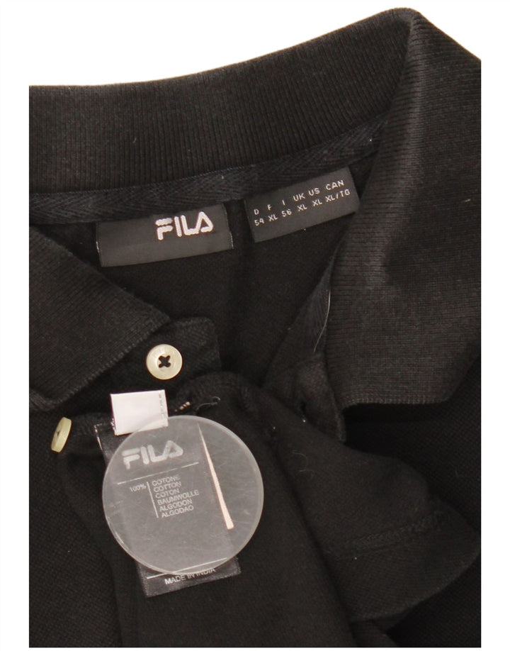 Męska koszulka polo Fila XL, czarna, bawełniana