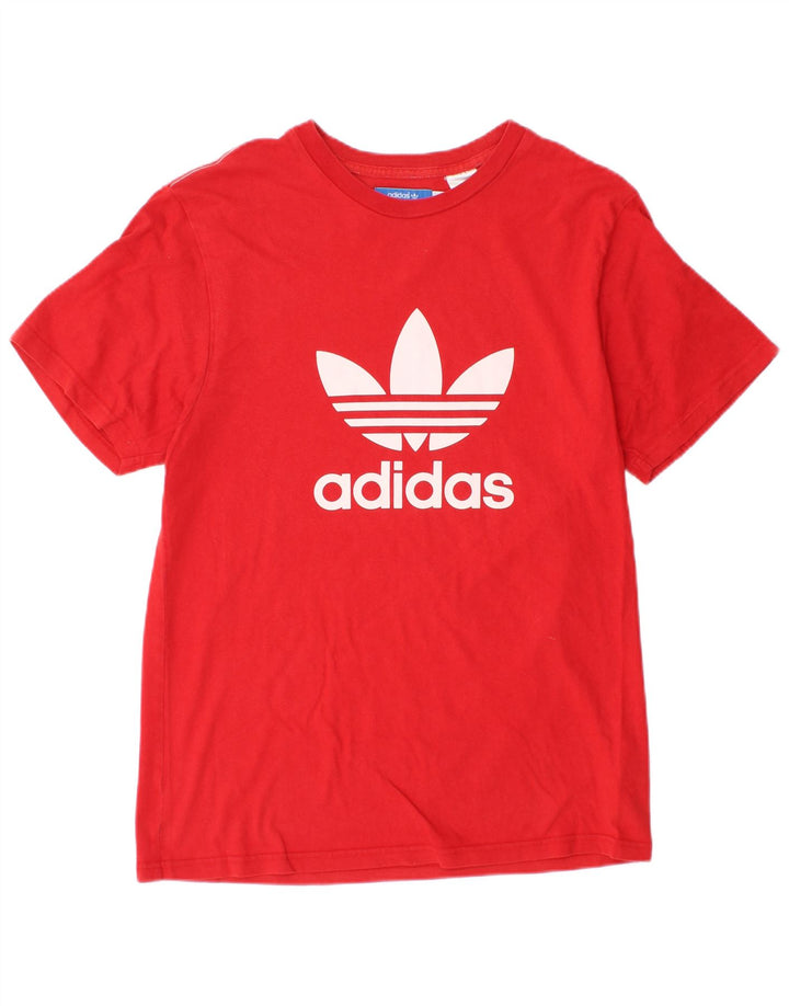 Męska koszulka z grafiką Adidas, średnia, czerwona bawełna