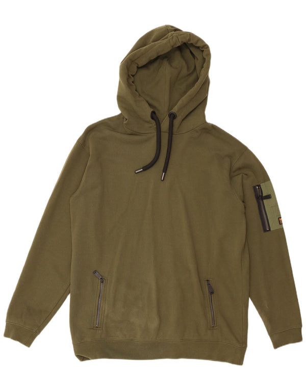 Męski sweter z kapturem Superdry o luźnym kroju, mały, zielony, bawełniany