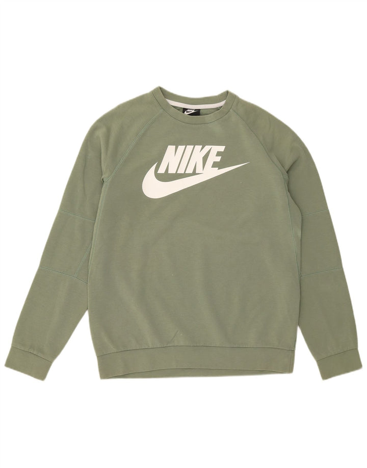 Męska bluza z grafiką Nike, średnia, zielona bawełna