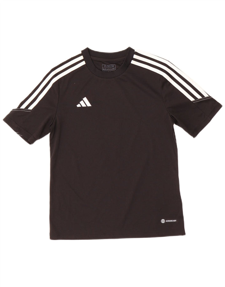 Chłopięcy t-shirt ADIDAS Aeroready na 11-12 lat, czarny poliester
