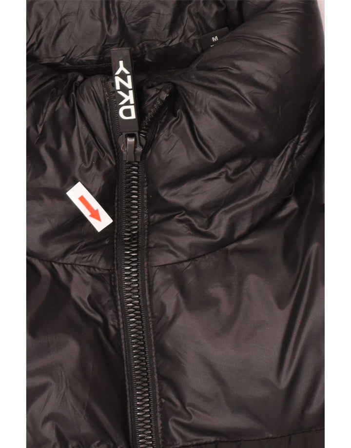 Męska wyściełana kurtka Dkny Graphic UK 38 Średni czarny nylon w blokach kolorystycznych