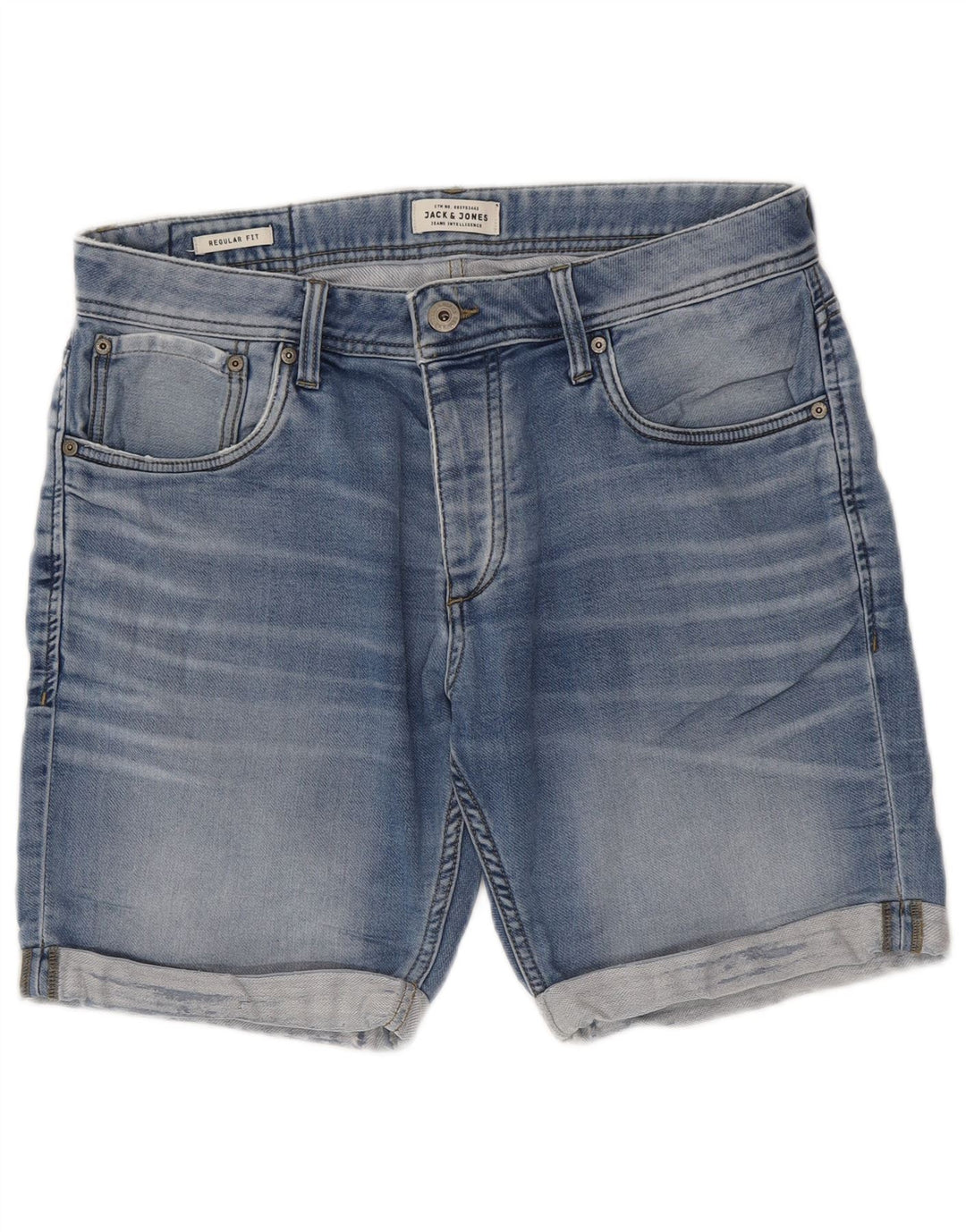 Męskie spodenki jeansowe Jack & Jones o regularnym kroju, średnie W32, niebieska bawełna