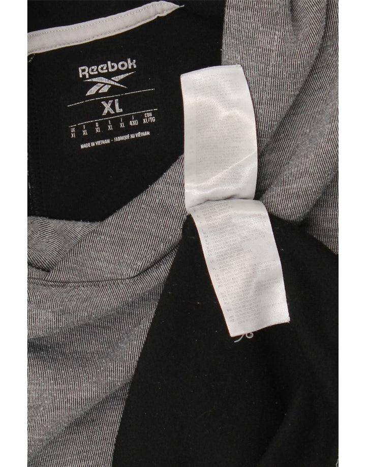 Męski sweter z kapturem Reebok XL, szary, z blokami kolorów, poliester