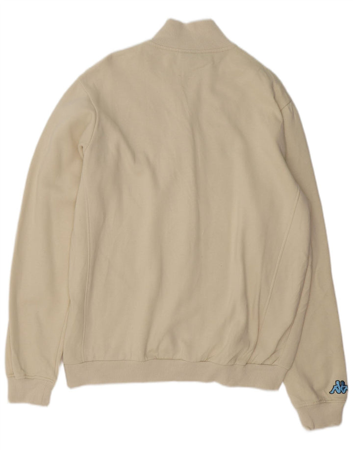 Męska bluza dresowa Kappa z grafiką, duża, bawełniana w kolorze złamanej bieli