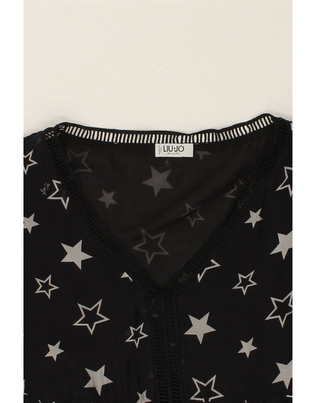 LIU JO Womens Graphic A-Line Dress UK 12 Medium Black Geometric Vintage Liu Jo and Second-Hand Liu Jo from Messina Hembry 