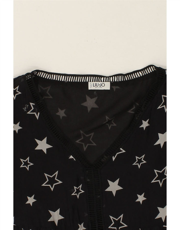 LIU JO Womens Graphic A-Line Dress UK 12 Medium Black Geometric Vintage Liu Jo and Second-Hand Liu Jo from Messina Hembry 