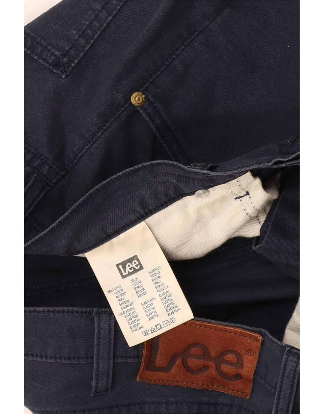 Męskie spodenki jeansowe Lee W36, duże, granatowe, bawełniane