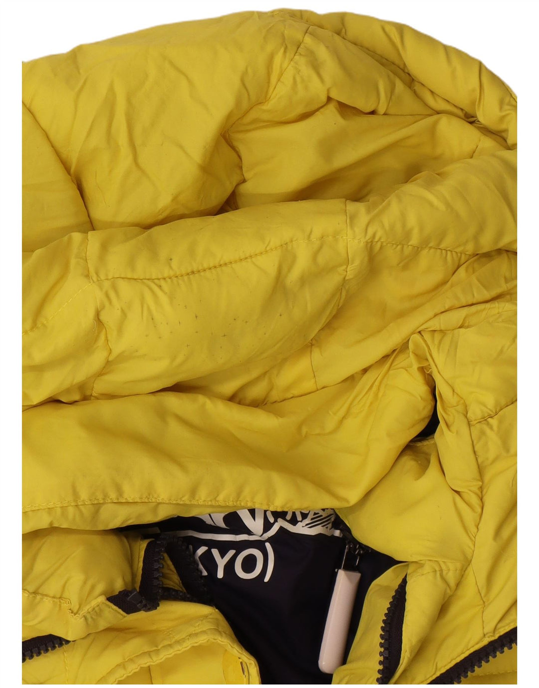 Damska ocieplana kurtka z kapturem Superdry UK 10, mała, żółta, poliester
