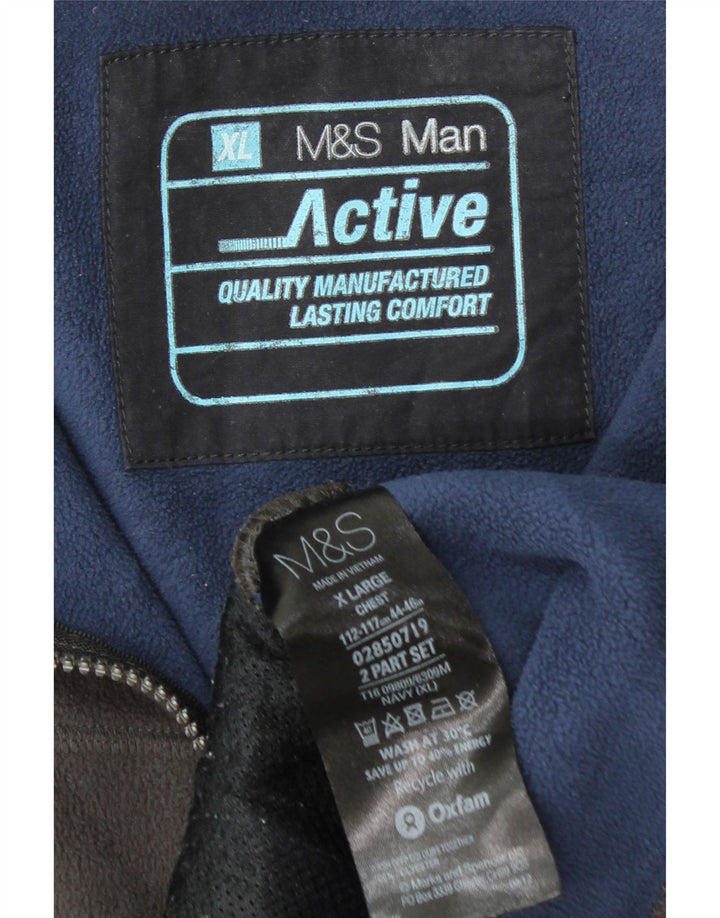 Męska kurtka polarowa Marks & Spencer UK 42 XL, granatowa, poliestrowa