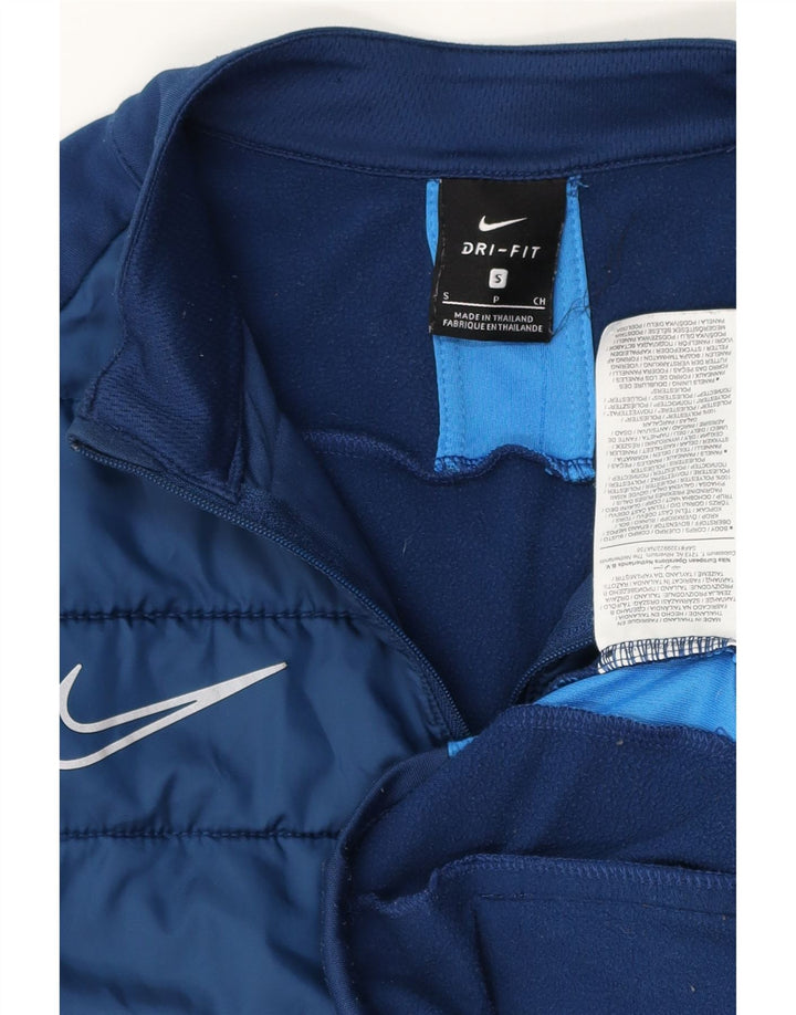 Męska bluza dresowa Nike Dri Fit z zamkiem błyskawicznym, mała, granatowa, z blokami kolorów