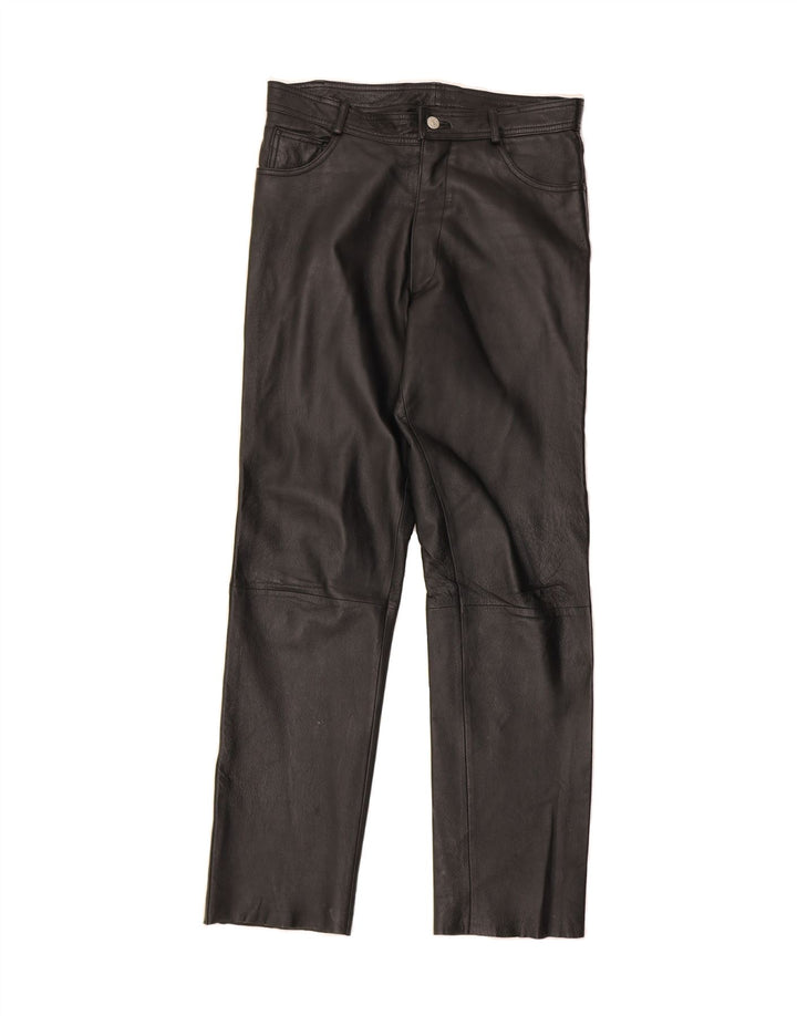 JCC Womens Leather Trousers IT 46 Small W30 L31 Black Leather Vintage JCC and Second-Hand JCC from Messina Hembry 