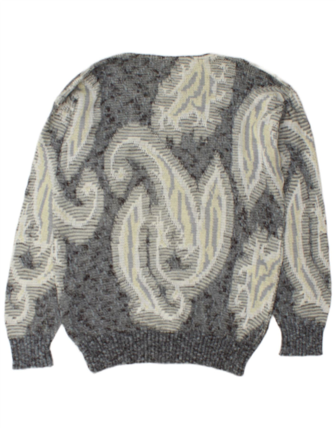 Męski sweter Monello z dekoltem w łódkę, duży, szary, bawełniany paisley