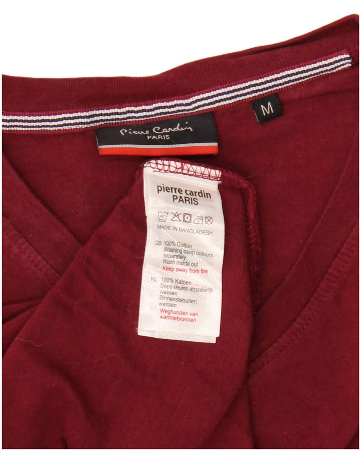 T-shirt damski PIERRE CARDIN Top UK 14 Średni bordowy bawełniany