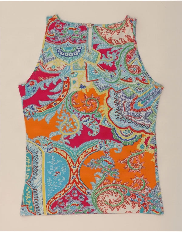Damska bluzka bez rękawów Ralph Lauren Top UK 10, mała, wielobarwna paisley